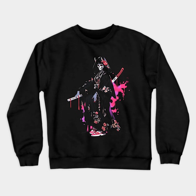 Geisha | Grim Reaper Geisha Skull | Cool Retro Japanese Aesthetic #11 Crewneck Sweatshirt by We Anomaly